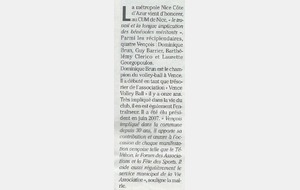 Remise de distinction - Article sur Nice Matin